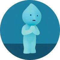 Blue Smiski Secret Figure - A blue figure with a head shaped like a drop of water, intended to watch over you